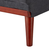 Sarantino Faux Velvet Sofa Bed Couch Lounge Chaise Cushions Dark Grey - Low Angle