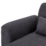 Sarantino Faux Velvet Sofa Bed Couch Lounge Chaise Cushions Dark Grey - Extra Image