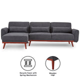 Sarantino Faux Velvet Sofa Bed Couch Lounge Chaise Cushions Dark Grey - Extra Image