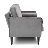 Sarantino Faux Velvet Sofa Bed Couch Furniture Lounge Suite Seat Grey - Side View