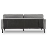 Sarantino Faux Velvet Sofa Bed Couch Furniture Lounge Suite Seat Grey - Top-Down View