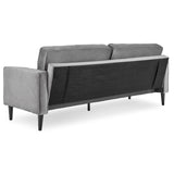 Sarantino Faux Velvet Sofa Bed Couch Furniture Lounge Suite Seat Grey - 45-Degree Angle