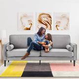 Sarantino Faux Velvet Sofa Bed Couch Furniture Lounge Suite Seat Grey