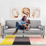 Sarantino Faux Velvet Sofa Bed Couch Furniture Lounge Suite Seat Grey - Extra Image