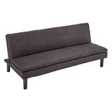Sarantino 3 Seater Modular Faux Linen Fabric Sofa Bed Couch - Black - Top-Down View