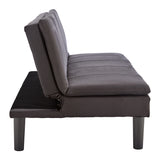 Sarantino 3 Seater Modular Faux Linen Fabric Sofa Bed Couch - Black - Close-Up Angle