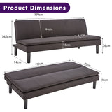 Sarantino 3 Seater Modular Faux Linen Fabric Sofa Bed Couch - Black - Extra Image