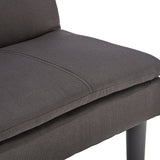 Sarantino 3 Seater Modular Faux Linen Fabric Sofa Bed Couch - Black - Extra Image
