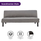 Sarantino 3 Seater Modular Faux Linen Fabric Sofa Bed Couch -Dark Grey - Front View