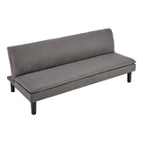 Sarantino 3 Seater Modular Faux Linen Fabric Sofa Bed Couch -Dark Grey - Top-Down View