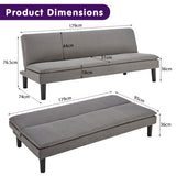 Sarantino 3 Seater Modular Faux Linen Fabric Sofa Bed Couch -Dark Grey - Extra Image