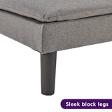 Sarantino 3 Seater Modular Faux Linen Fabric Sofa Bed Couch -Dark Grey - Extra Image