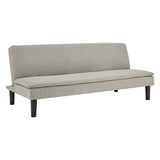 Sarantino 3 Seater Modular Faux Linen Fabric Sofa Bed Couch Light Grey - Rear View
