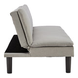 Sarantino 3 Seater Modular Faux Linen Fabric Sofa Bed Couch Light Grey - Close-Up Angle