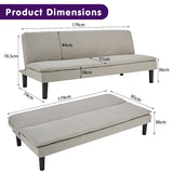 Sarantino 3 Seater Modular Faux Linen Fabric Sofa Bed Couch Light Grey - Extra Image