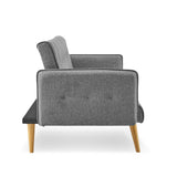Sarantino 3 Seater Modular Linen Fabric Sofa Bed Couch Armrest Grey - 45-Degree Angle