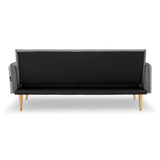 Sarantino 3 Seater Modular Linen Fabric Sofa Bed Couch Armrest Grey - Rear View