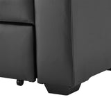 Sarantino Faux Leather Sofa Bed Couch Lounge - Black - Extra Image