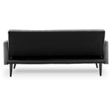Sarantino Tufted Faux Linen 3-Seater Sofa Bed with Armrests - Light Grey