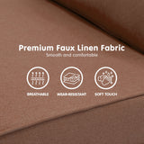 Sarantino 2-Seater Adjustable Sofa Bed Lounge Faux Linen - Brown - Top-Down View