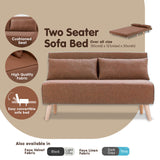 Sarantino 2-Seater Adjustable Sofa Bed Lounge Faux Linen - Brown - Rear View