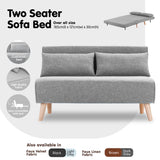 Sarantino 2-Seater Adjustable Sofa Bed Lounge Faux Linen - Grey - Low Angle