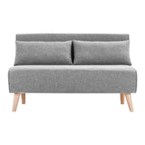 Sarantino 2-Seater Adjustable Sofa Bed Lounge Faux Linen - Grey - Extra Image
