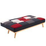 Sarantino 3 Seater Modular Linen Fabric Wood Sofa Bed Couch - Multi-colour - Front View