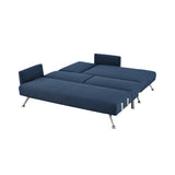 Sarantino Mia 3-Seater Sofa Bed with Chaise & 3 Pillows - Blue - Side View