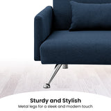 Sarantino Mia 3-Seater Sofa Bed with Chaise & 3 Pillows - Blue - Extra Image