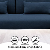Sarantino Mia 3-Seater Sofa Bed with Chaise & 3 Pillows - Blue - Extra Image