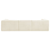 Sarantino Novi 3-Seater Modular Sofa with Ottoman in Cream Non-Slip Bottom Lounge - 45-Degree Angle