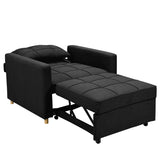 Sarantino Suri 3-in-1 Convertible Lounge Chair Bed - Black - Side View