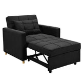 Sarantino Suri 3-in-1 Convertible Lounge Chair Bed - Black - Rear View