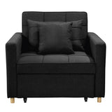 Sarantino Suri 3-in-1 Convertible Lounge Chair Bed - Black - Close-Up Angle