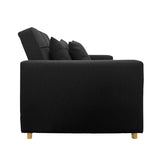 Sarantino Suri 3-in-1 Convertible Lounge Chair Bed - Black - Low Angle