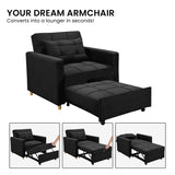 Sarantino Suri 3-in-1 Convertible Lounge Chair Bed - Black - Extra Image