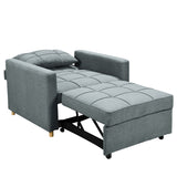 Sarantino Suri 3-in-1 Convertible Sofa Chair Bed -  Airforce Blue - Front View