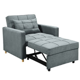 Sarantino Suri 3-in-1 Convertible Sofa Chair Bed -  Airforce Blue - 45-Degree Angle