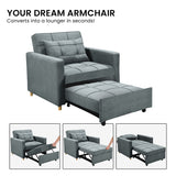 Sarantino Suri 3-in-1 Convertible Sofa Chair Bed -  Airforce Blue - Extra Image