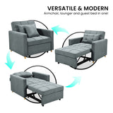 Sarantino Suri 3-in-1 Convertible Sofa Chair Bed -  Airforce Blue - Extra Image