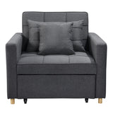Sarantino Suri 3-in-1 Convertible Lounge Chair Bed - Dark Grey - Rear View