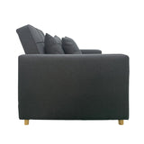 Sarantino Suri 3-in-1 Convertible Lounge Chair Bed - Dark Grey - Close-Up Angle