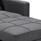 Sarantino Suri 3-in-1 Convertible Lounge Chair Bed - Dark Grey - Low Angle