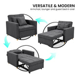 Sarantino Suri 3-in-1 Convertible Lounge Chair Bed - Dark Grey - Extra Image
