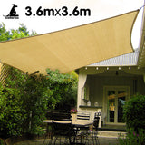 Wallaroo Square Shade Sail 3.6m x 3.6m - Sand - Front View