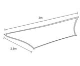 Wallaroo Rectangular Shade Sail 3 x 2.5m - Sand - Close-Up Angle