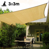 Wallaroo Square Shade Sail: 3m x 3m - Sand - Front View