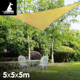 Wallaroo Triangle Shade Sail 5m x 5m x 5m - Sand - Front View