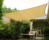 Wallaroo Square Shade Sail 6m x 6m - Sand - Side View